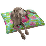 Preppy Hibiscus Dog Bed - Large w/ Name and Initial