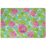 Preppy Hibiscus Dog Food Mat w/ Name and Initial