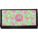 Preppy Hibiscus Canvas Checkbook Cover (Personalized)