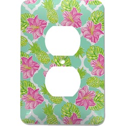 Preppy Hibiscus Electric Outlet Plate