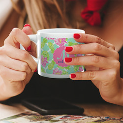 Preppy Hibiscus Double Shot Espresso Cup - Single (Personalized)