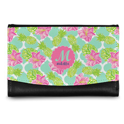 Preppy Hibiscus Genuine Leather Women's Wallet - Small (Personalized)