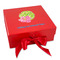 Preppy Hibiscus Gift Boxes with Magnetic Lid - Red - Front