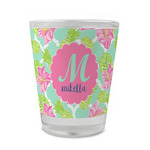 Preppy Hibiscus Glass Shot Glass - 1.5 oz - Single (Personalized)