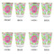 Preppy Hibiscus Glass Shot Glass - with gold rim - Set of 4 - APPROVAL