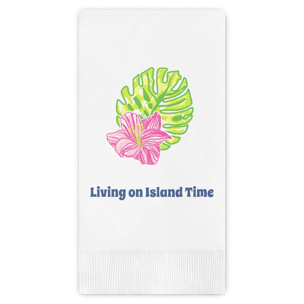 Custom Preppy Hibiscus Guest Paper Towels - Full Color (Personalized)