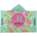 Preppy Hibiscus Kids Hooded Towel (Personalized)