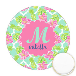 Preppy Hibiscus Printed Cookie Topper - 2.5" (Personalized)