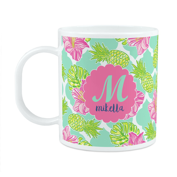 Custom Preppy Hibiscus Plastic Kids Mug (Personalized)