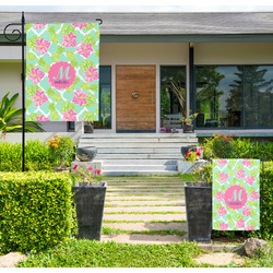 Preppy Hibiscus Large Garden Flag - Single Sided (Personalized)