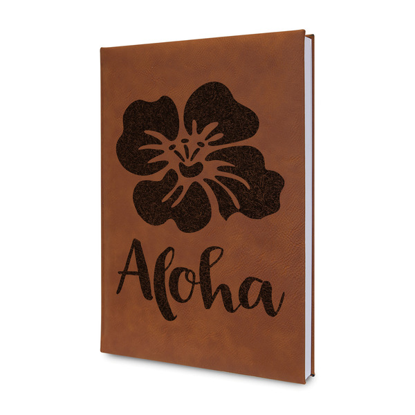 Custom Preppy Hibiscus Leather Sketchbook - Small - Single Sided (Personalized)