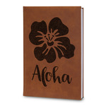 Preppy Hibiscus Leatherette Journal - Large - Double Sided (Personalized)