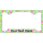 Preppy Hibiscus License Plate Frame - Style C (Personalized)