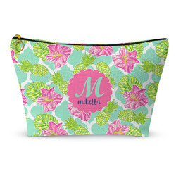 Preppy Hibiscus Makeup Bag - Large - 12.5"x7" (Personalized)