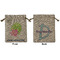 Preppy Hibiscus Medium Burlap Gift Bag - Front and Back