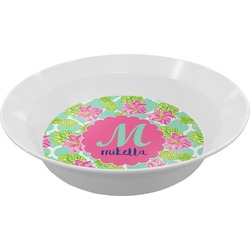 Preppy Hibiscus Melamine Bowl (Personalized)