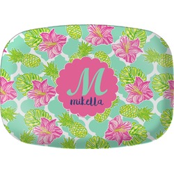 Preppy Hibiscus Melamine Platter (Personalized)