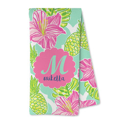 Preppy Hibiscus Kitchen Towel - Microfiber (Personalized)