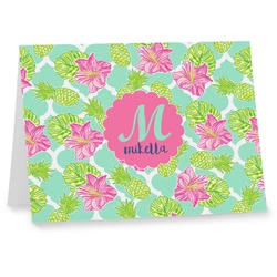 Preppy Hibiscus Note cards (Personalized)