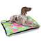 Preppy Hibiscus Outdoor Dog Beds - Large - IN CONTEXT