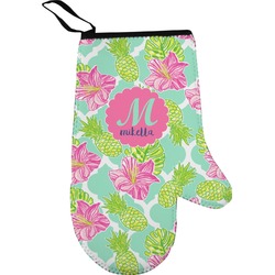 Preppy Hibiscus Right Oven Mitt (Personalized)
