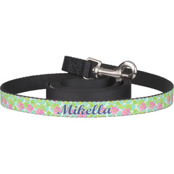 Preppy Hibiscus Dog Leash (Personalized)