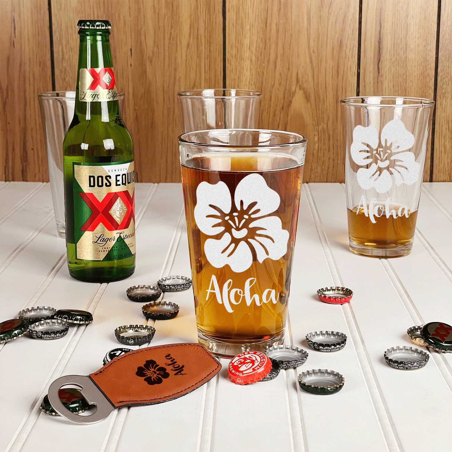 Set of 12 Corporate Beer Pint Glasses Custom Logo Engraved