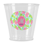 Preppy Hibiscus Plastic Shot Glass (Personalized)