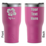 Preppy Hibiscus RTIC Tumbler - Magenta - Laser Engraved - Double-Sided (Personalized)