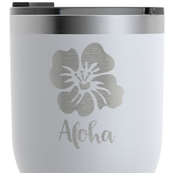 Preppy Hibiscus RTIC Tumbler - White - Engraved Front (Personalized)