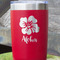 Preppy Hibiscus Red Polar Camel Tumbler - 20oz - Close Up