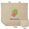 Preppy Hibiscus Reusable Cotton Grocery Bag - Front & Back View