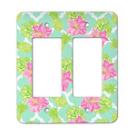 Preppy Hibiscus Rocker Style Light Switch Cover - Two Switch