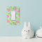 Preppy Hibiscus Rocker Light Switch Covers - Single - IN CONTEXT