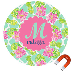 Preppy Hibiscus Car Magnet (Personalized)