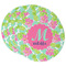 Preppy Hibiscus Round Paper Coaster - Main