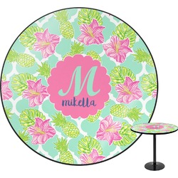 Preppy Hibiscus Round Table - 30" (Personalized)