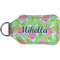 Preppy Hibiscus Sanitizer Holder Keychain - Small (Back)