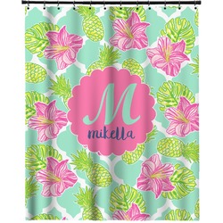 Preppy Hibiscus Extra Long Shower Curtain - 70"x84" (Personalized)