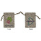 Preppy Hibiscus Small Burlap Gift Bag - Front and Back