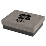 Preppy Hibiscus Small Gift Box w/ Engraved Leather Lid (Personalized)