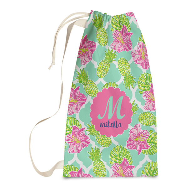 Custom Preppy Hibiscus Laundry Bags - Small (Personalized)