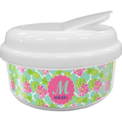 Preppy Hibiscus Snack Container (Personalized)