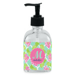 Preppy Hibiscus Glass Soap & Lotion Bottle - Single Bottle (Personalized)