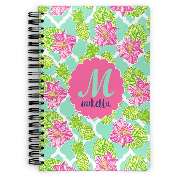 Custom Preppy Hibiscus Spiral Notebook (Personalized)