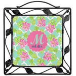 Preppy Hibiscus Square Trivet (Personalized)