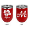 Preppy Hibiscus Stainless Wine Tumblers - Red - Double Sided - Approval