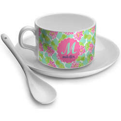 Preppy Hibiscus Tea Cup - Single (Personalized)