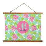 Preppy Hibiscus Wall Hanging Tapestry - Wide (Personalized)