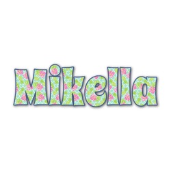 Preppy Hibiscus Name/Text Decal - Small (Personalized)